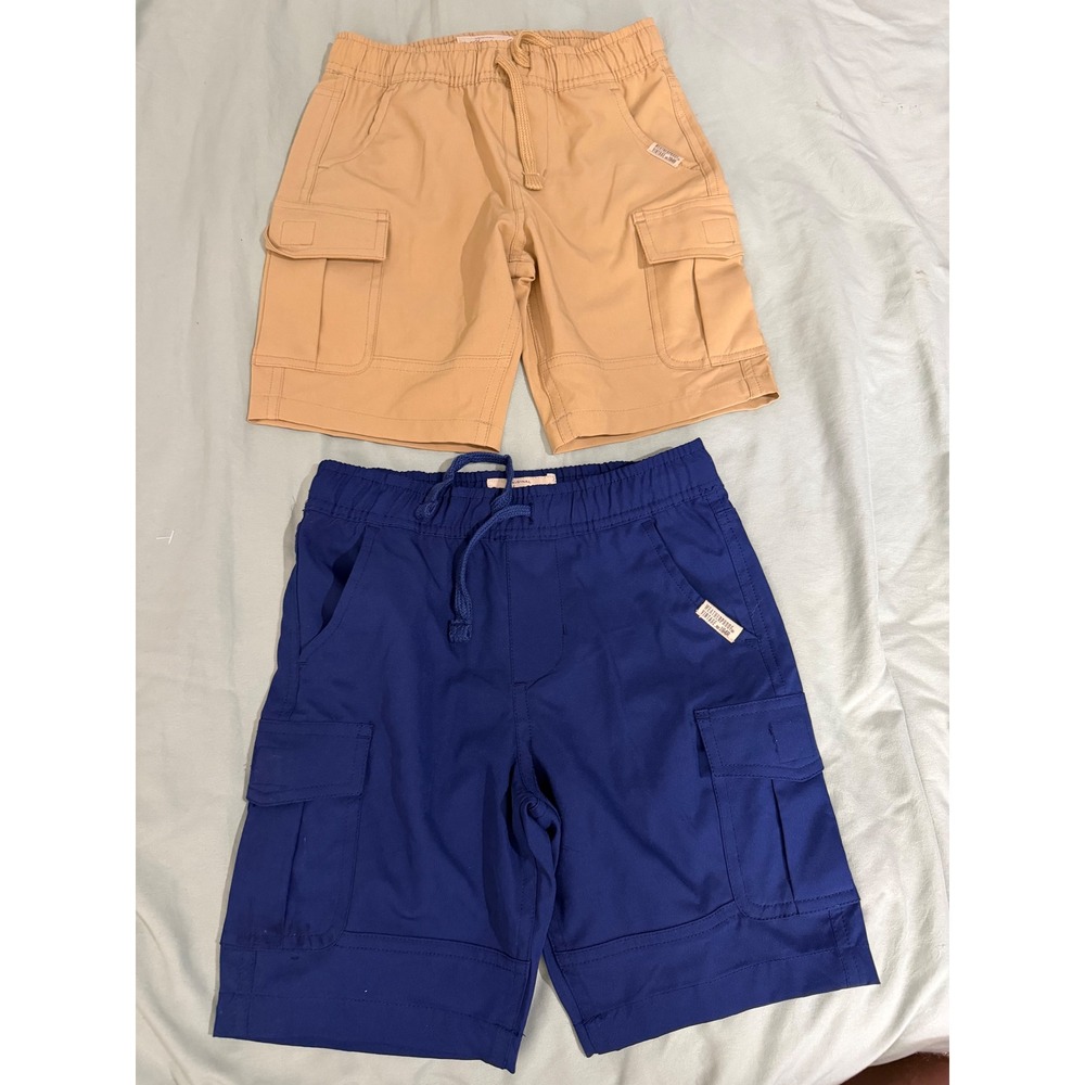 Weatherproof Vintage Boys Cargo Shorts Bundle Size 6 Tan Blue Elastic Waist 2Pk